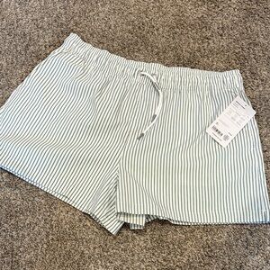 Athleta Striped White and Green Shorts
